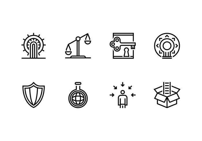 Personality and character set linear icon vector