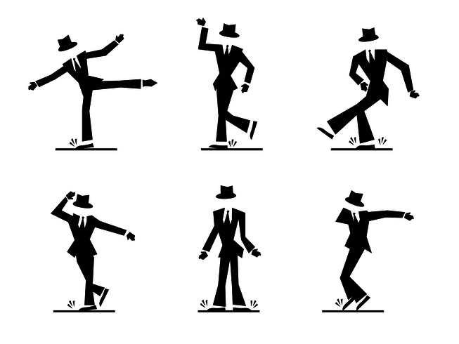 cool vector de caracteres tap dance