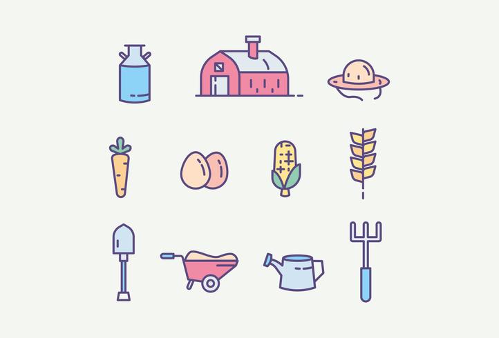 Paquete gratuito de iconos de granja vector