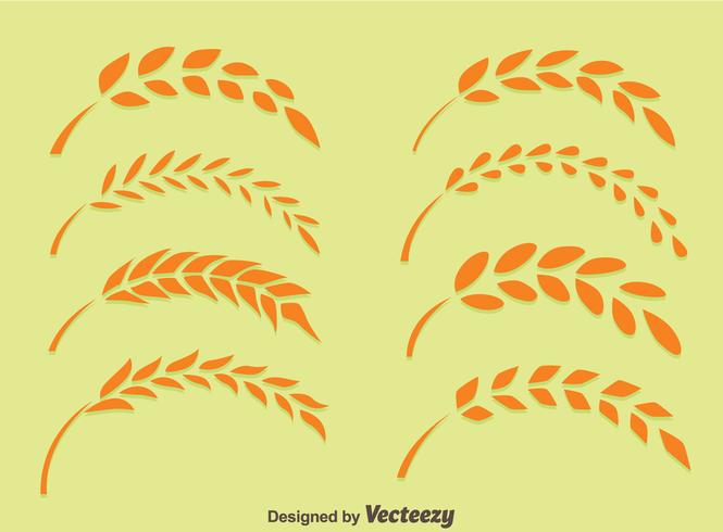 Wheat Ears On Green Vector