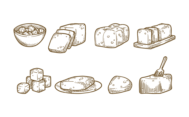 vector de iconos de tofu