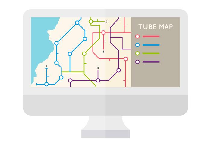 Vectores de mapa de tubo único gratis