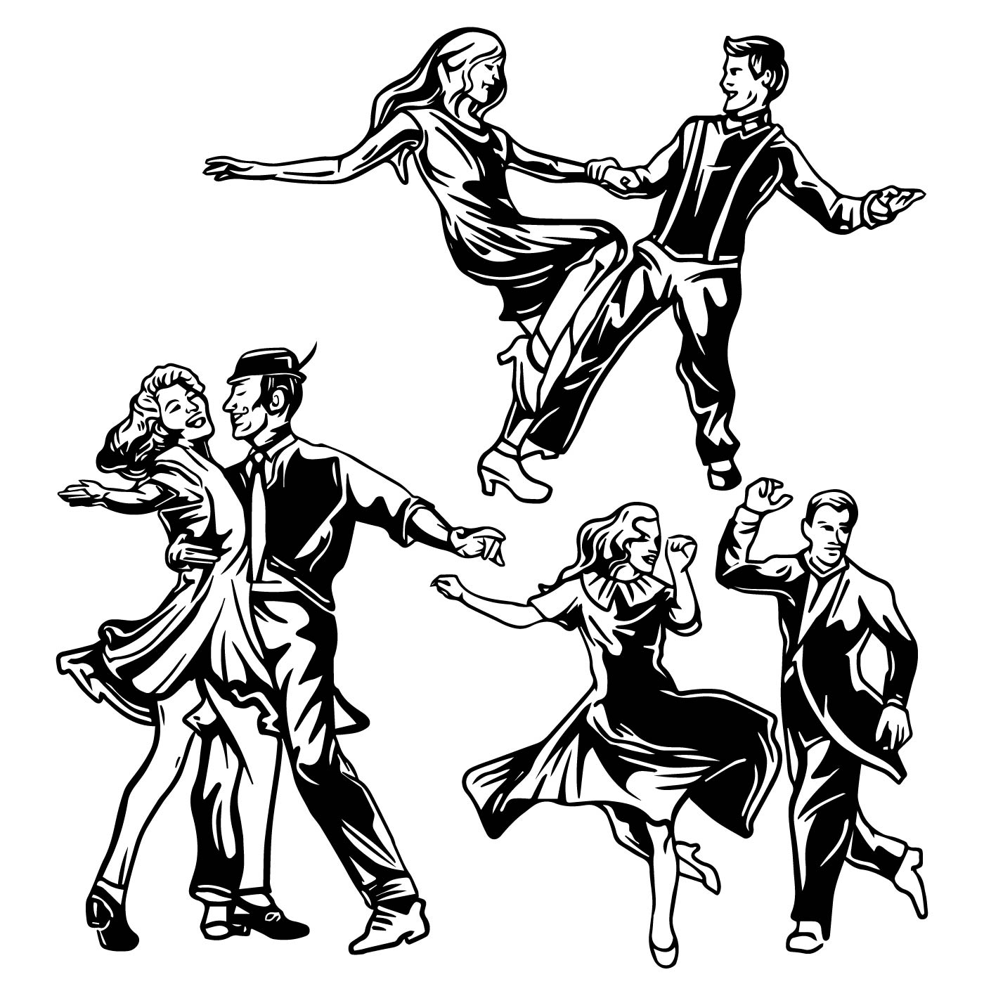 Download the Tap Dance Couples Vectors 166998