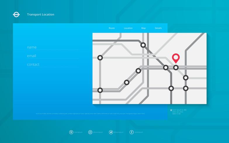 Tube Map London Transportation. Underground Railway. Metro Mass Transportation Web Template.