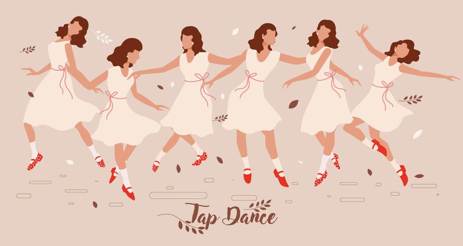 vector de dama de baile tap