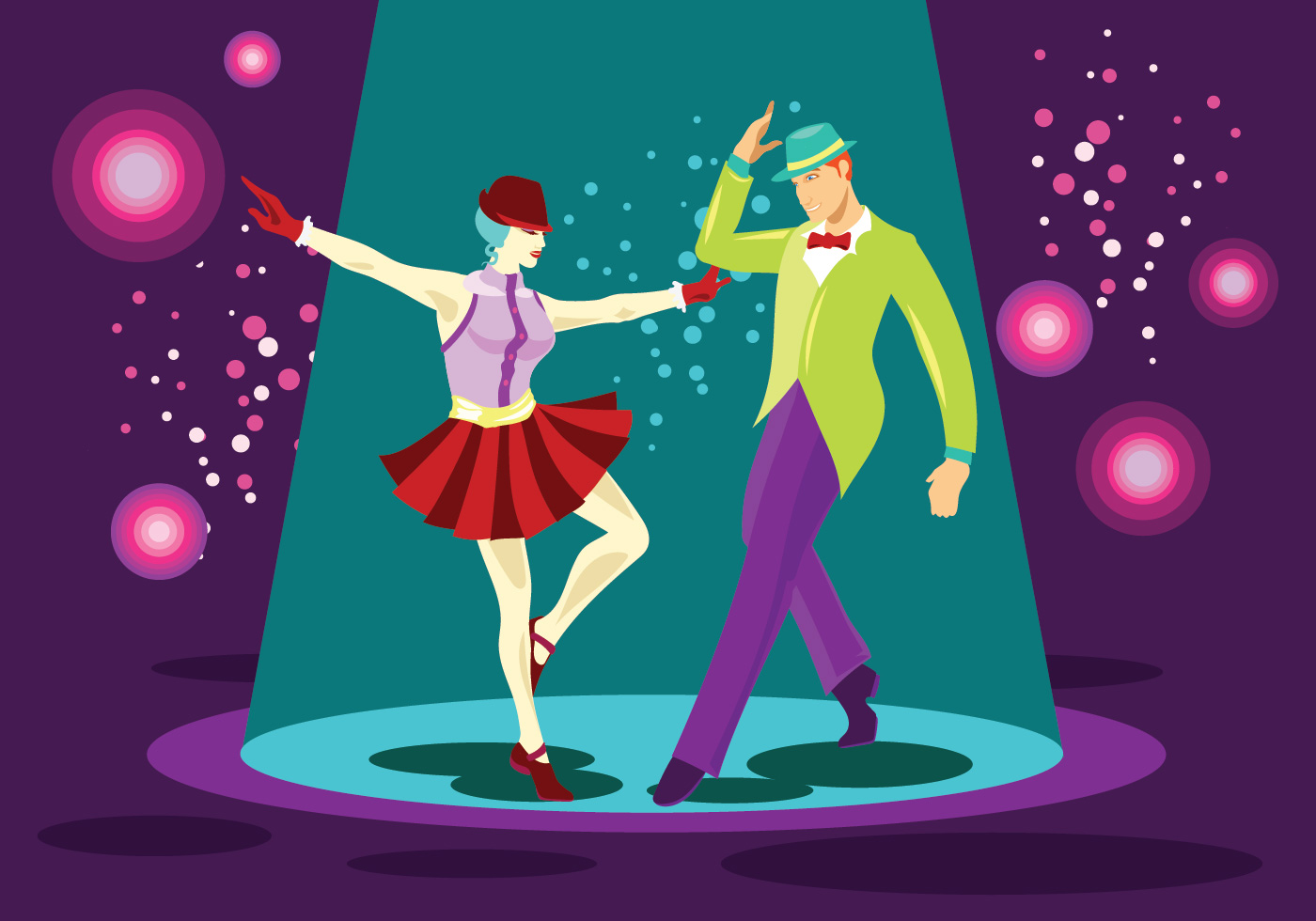 Download the Bright Couple Tap Dance Performer Vector 167031