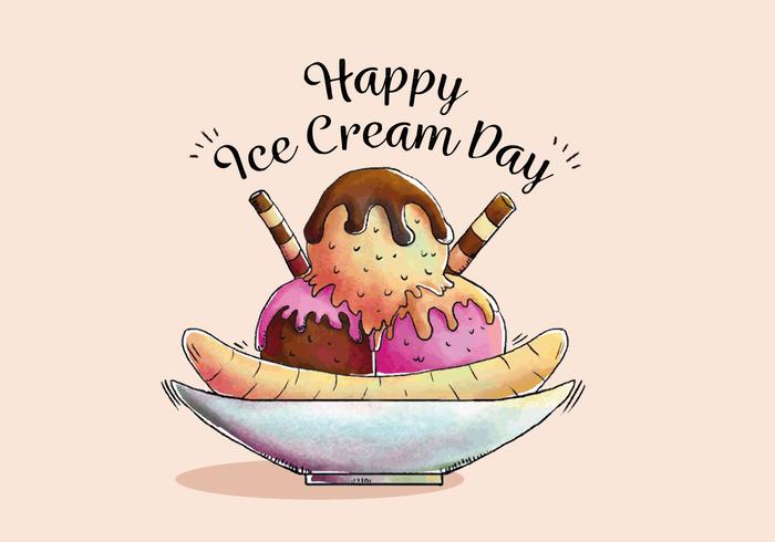 Cute Split Illustration for Ice Cream Day vector