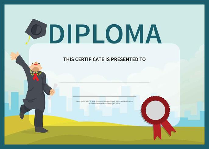 Ilustración de plantilla de diploma gratis vector