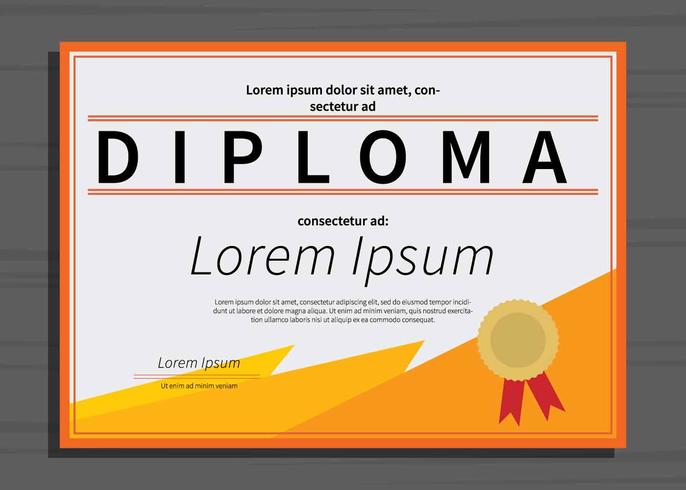 Ilustración de plantilla de diploma gratis vector