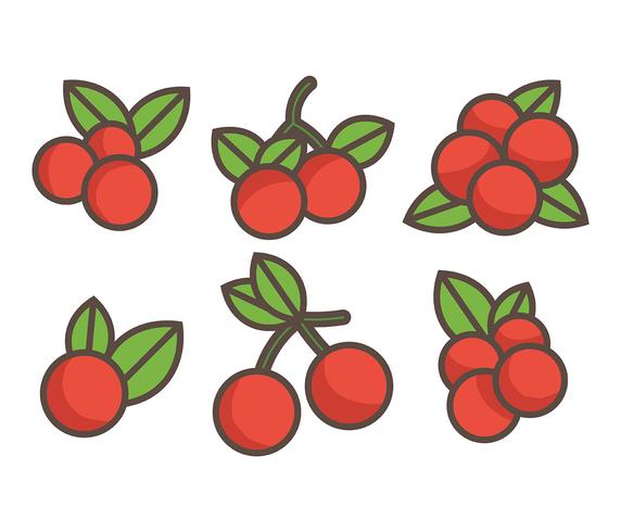 Cranberries Vector Icons