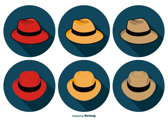 Panama Hat Icon Collection vector