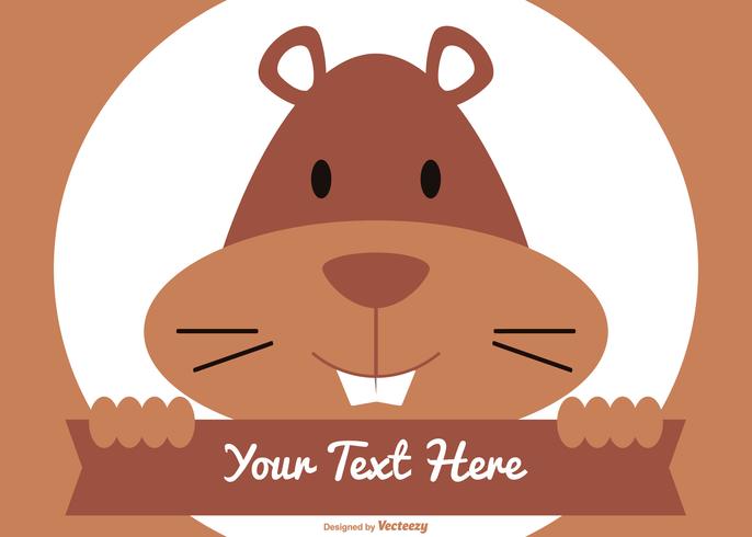 Ilustración de Gopher estilo plano lindo vector