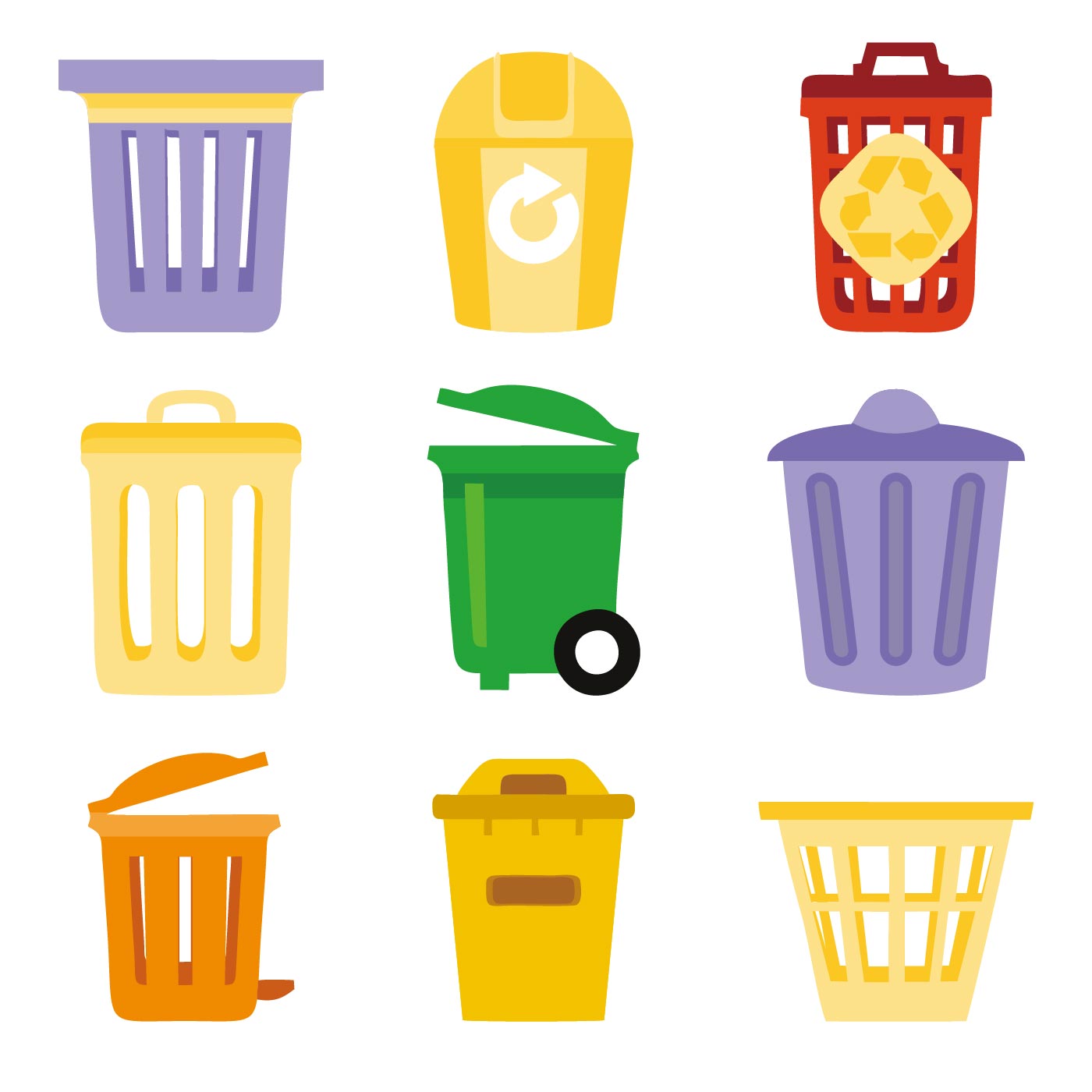 Waste Bakset or Trash Can Vector Download Free Vector Art, Stock