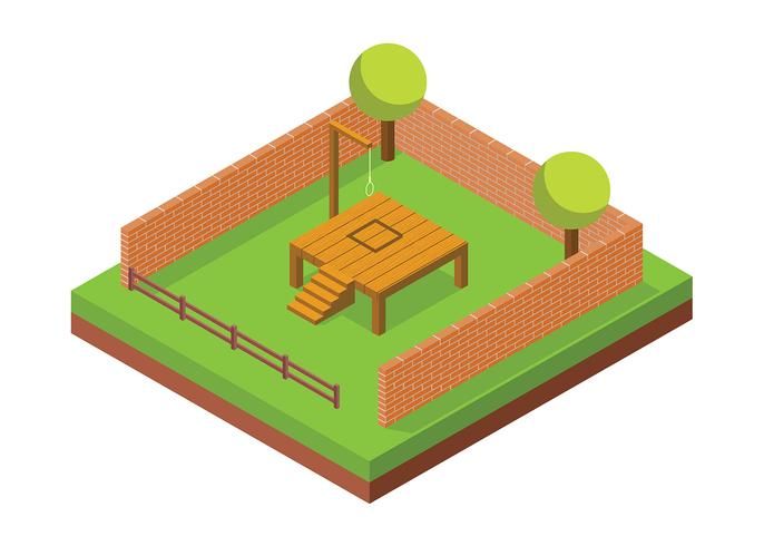 Gallows Isometric Free Vector