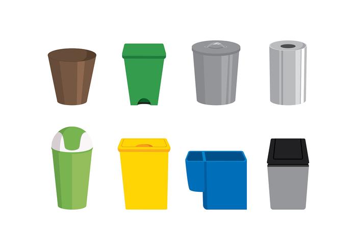 Waste Baskets Set Free Vector