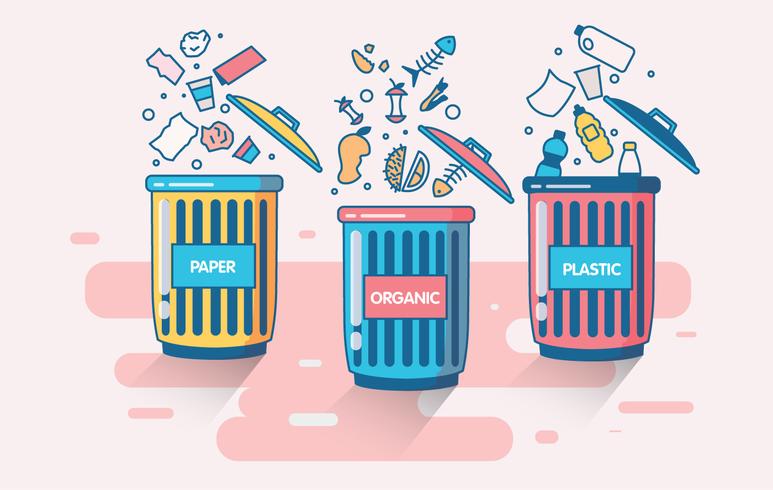 Waste Basket Illustration Vector