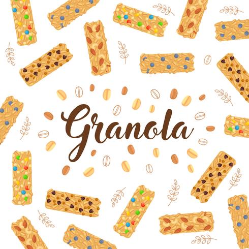 Ilustración de fondo de granola vector