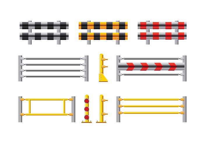 Set of Vector Illustration of Guardrail