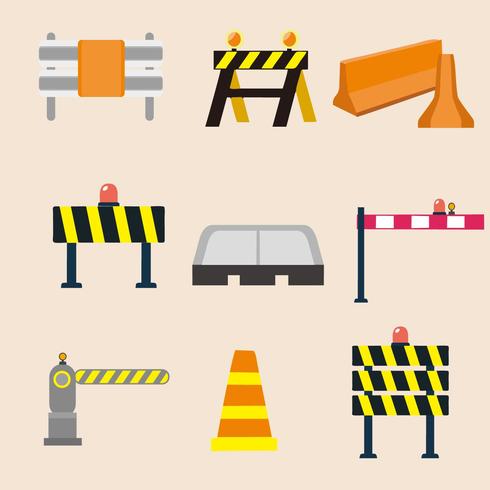 Guardrail and Road Traffic Sign Vector