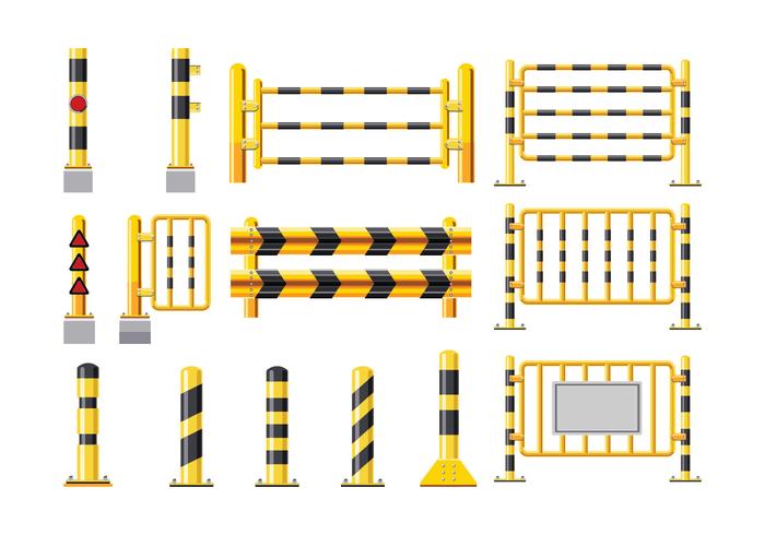 Set Detailed Illustration of a Guardrail vector