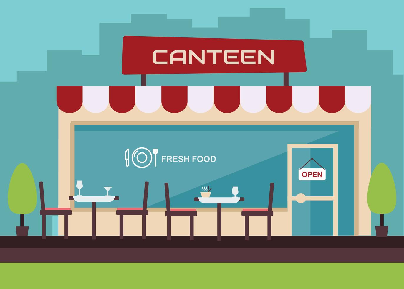 Free Canteen Vector 167400 Vector Art at Vecteezy