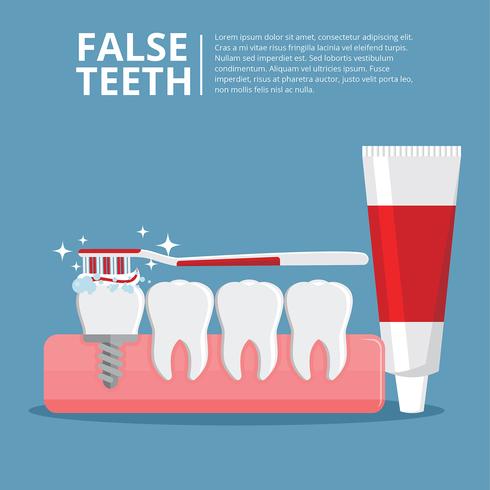 Vector libre de dientes falsos