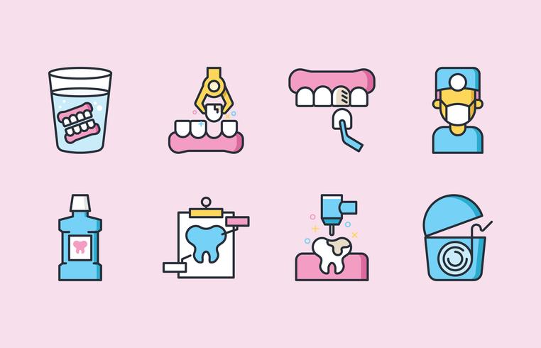 Dental Care Icon Set vector