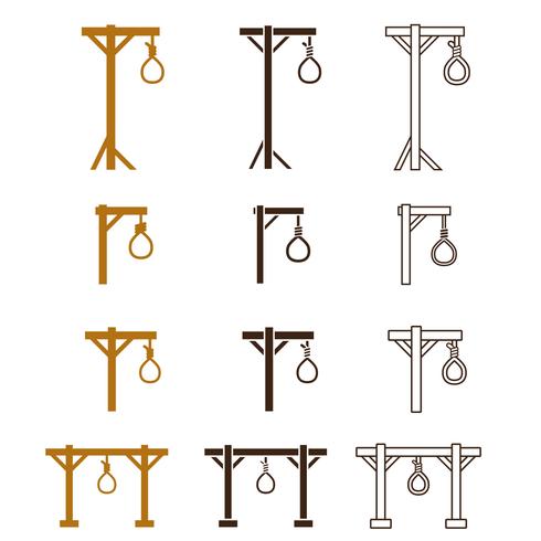 Gallows icon set vector