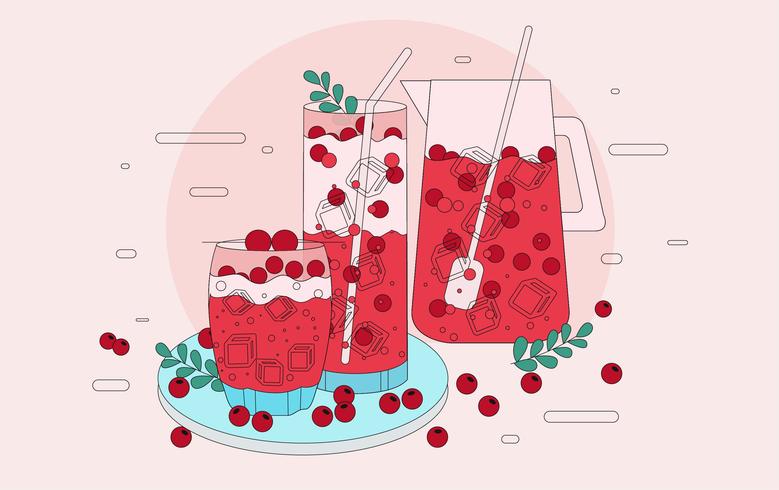 Cranberries Juice Vector