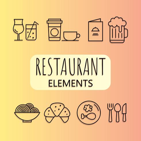 Vector de elementos de restaurante gratis