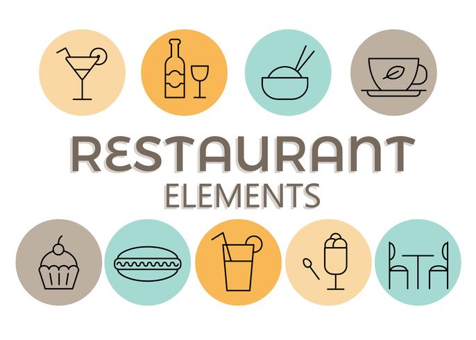 Vector de elementos de restaurante gratis