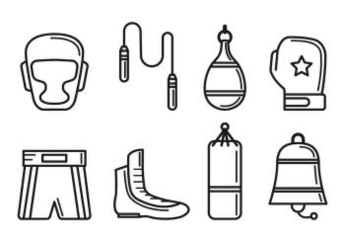 Set Of Muay Thai Icon vector