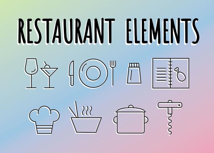 Vector de elementos de restaurante gratis