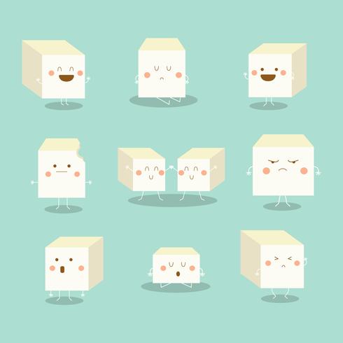 Cartoon Tofu Vector