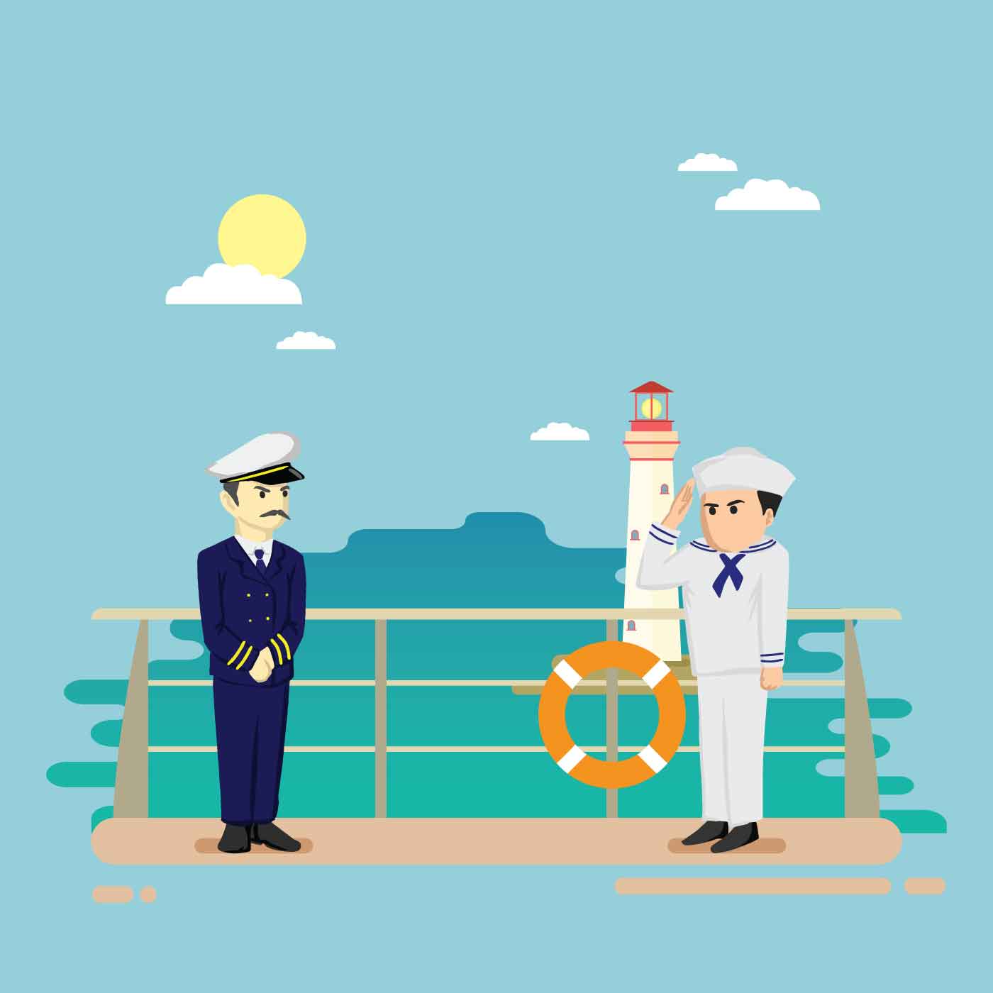 Free Seaman On Ship Illustration - Download Free Vectors, Clipart