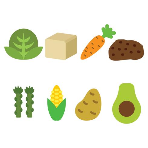 Vector de icono de comida vegana