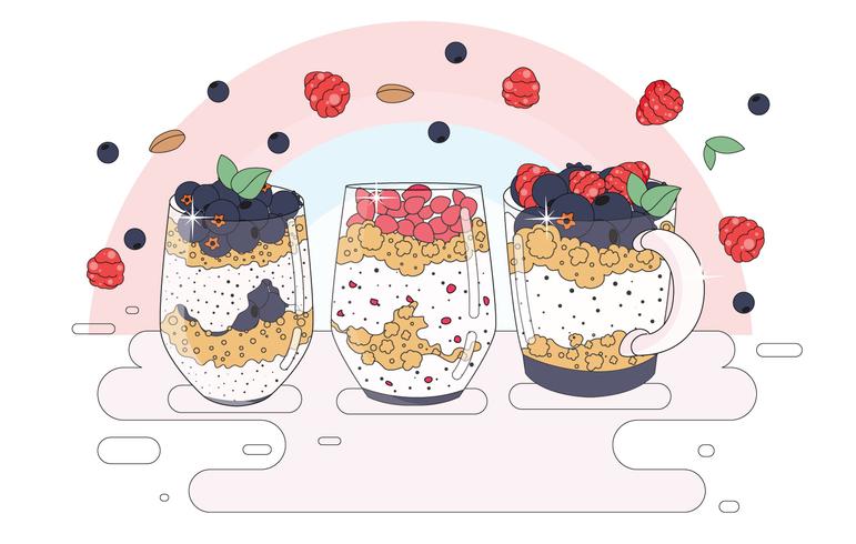 Granola in a Glass Vector