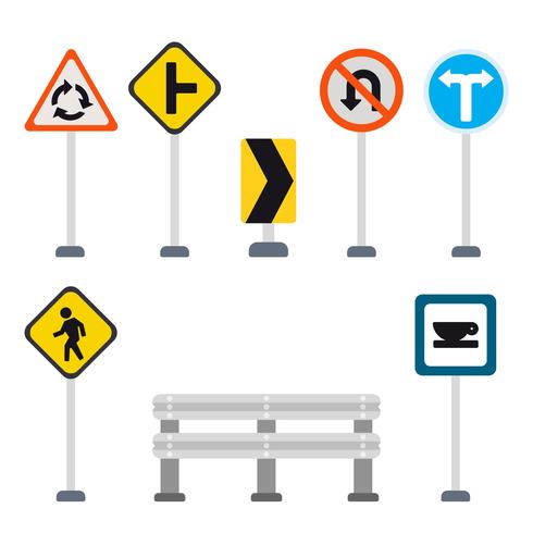 Flat Road Sign Vectors