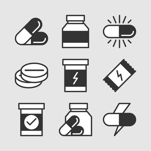 Supplements Icons vector