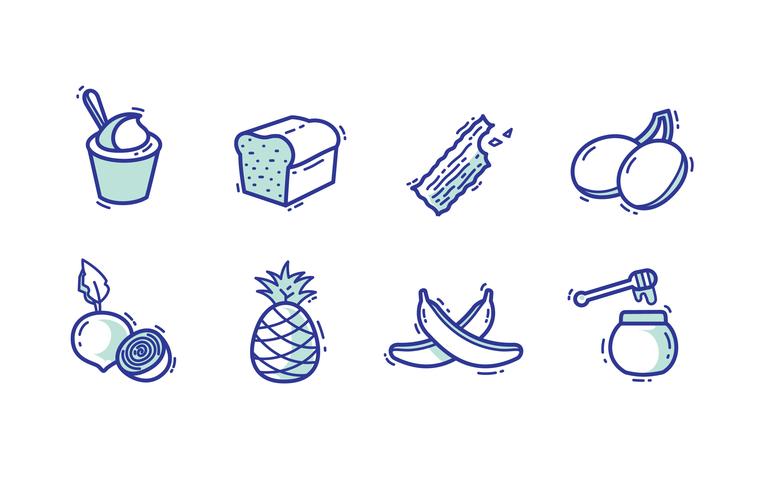 Sweet food icon pack vector