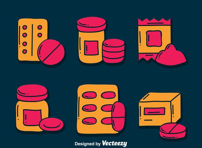 Hand Drawn Supplements Vector