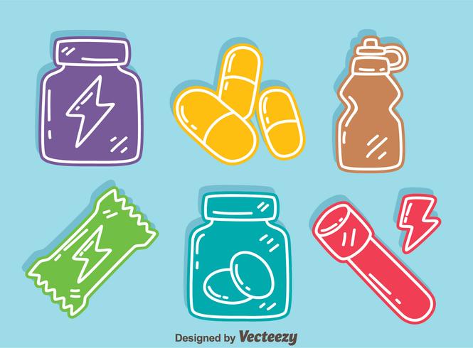 Colorful Supplement Icons Vector