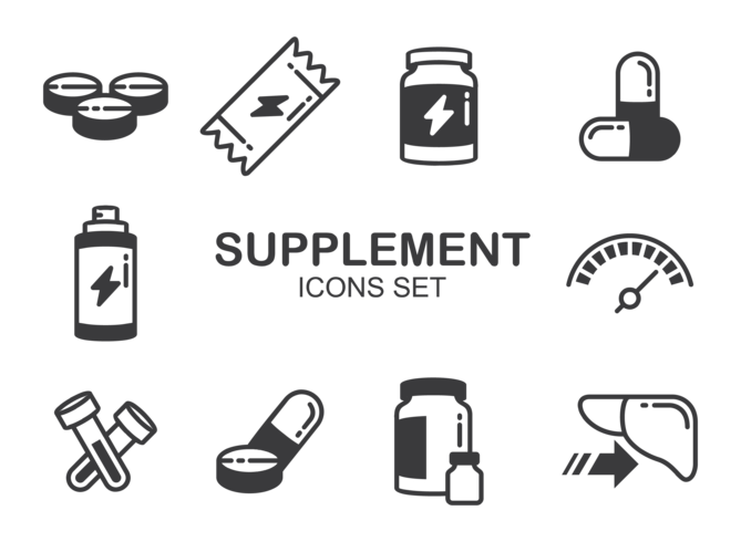 Supplements Icons Vector