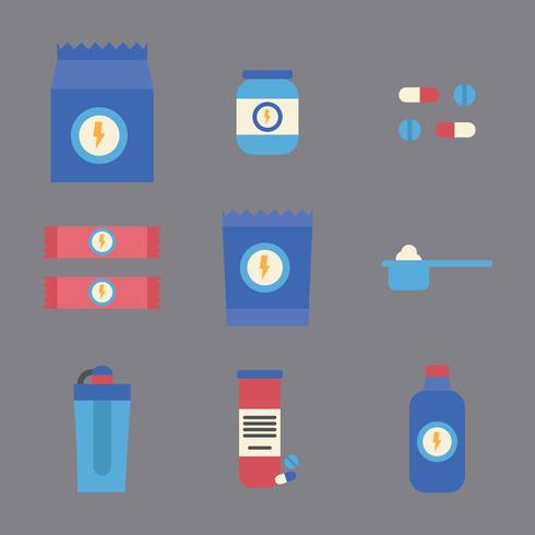 Colorful Energy Supplements vector