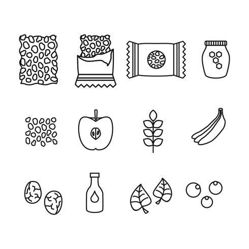 Granola Ingridients Vector Icon