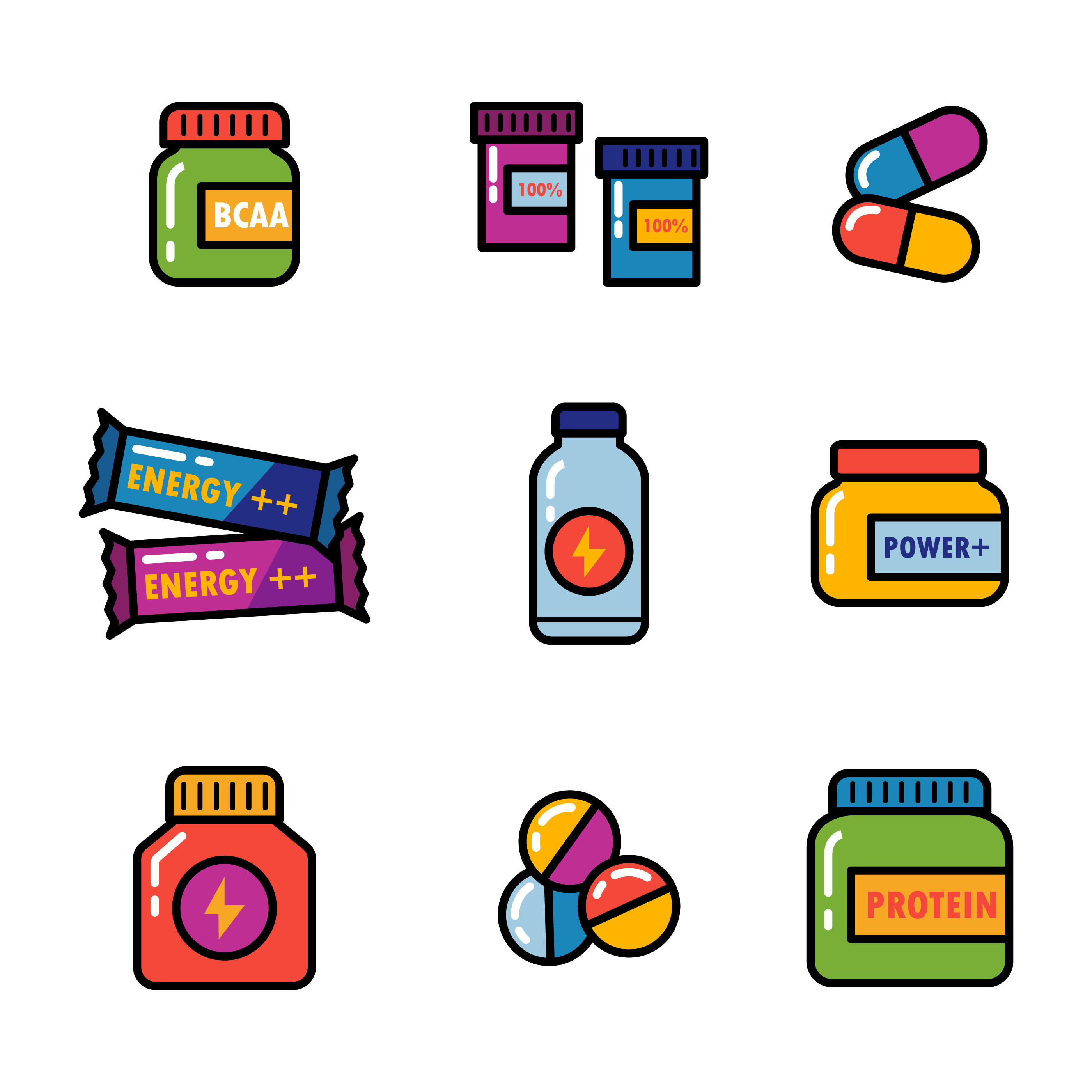 Supplements Icons Vector Art At Vecteezy