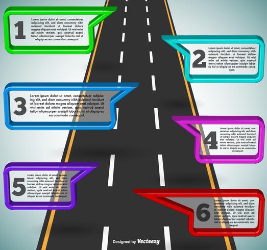 Plantilla de carretera infografía - Vector