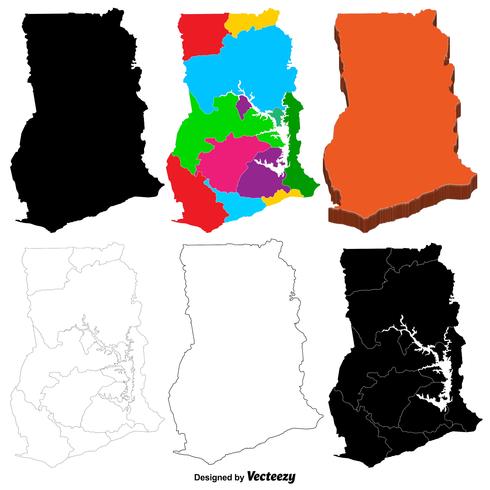 Vector Ghana Map Set