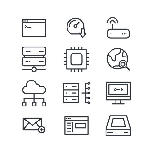 Black  White Domain Icons vector