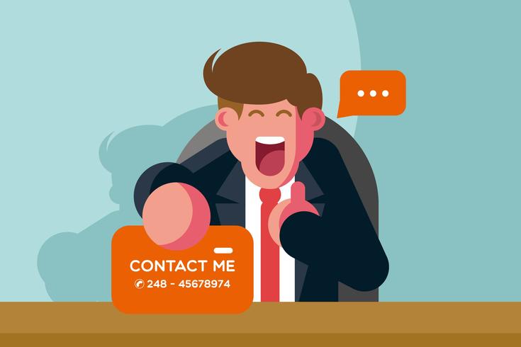 Business Man Making Contacts Illustration vector